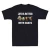 Better With Goats, Goat Shirt, Funny Goat Lover Gift Vintage Men's Black T-Shirt