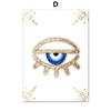Paintings for Interior Abstract Evil Eyes Lotus Canvas Wall Art Gold Blue Posters and Prints for Living Room No Frame