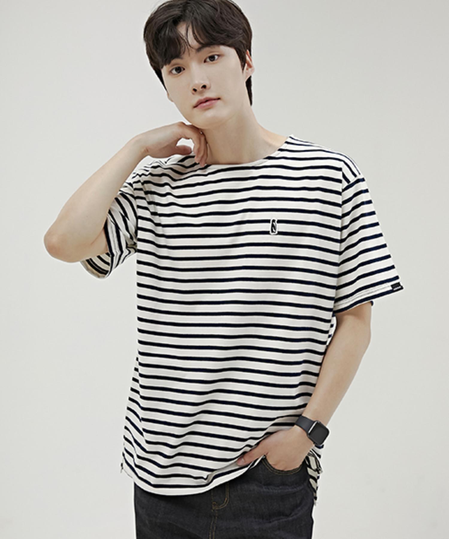 Sueno Studio Signature Striped T-Shirt (White) S