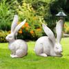 2x Kaninchenfiguren Dekorative Heimdekoration Sammlung Gartendekoration Harzstatue für Zimmerfensterbank Hof Büro