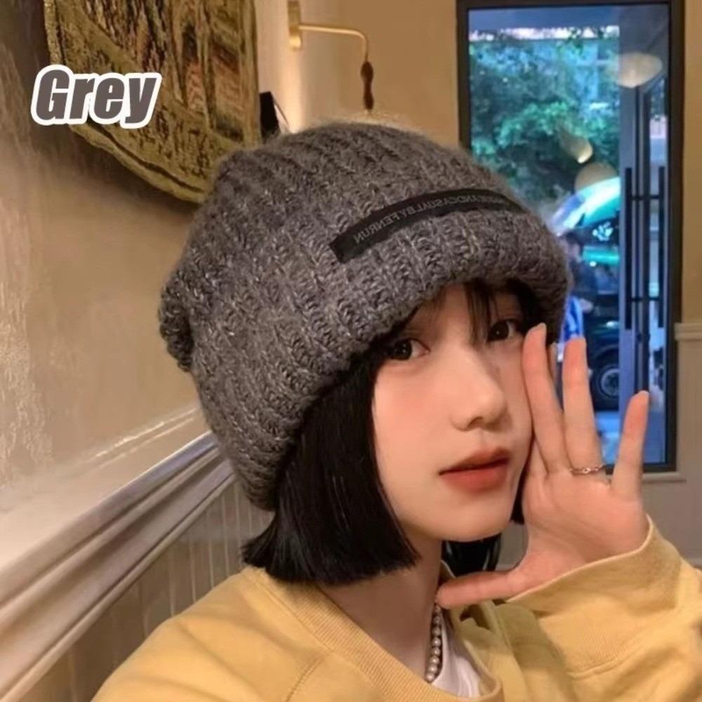 Warm Knitted Hat Solid Color Ski Hats Comfortable Hip Hop Caps  for Women Men