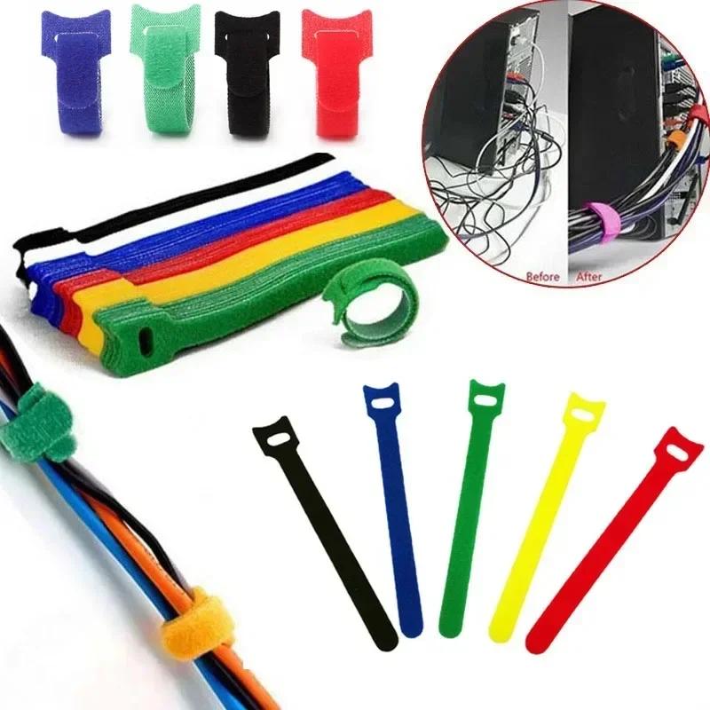 Sewing Nylon Auto Adhesive Velcros Cable Ties Tape Arts. Plastic Reusable Releasable Wrapping Fastener Colored Diy Ring Apparel
