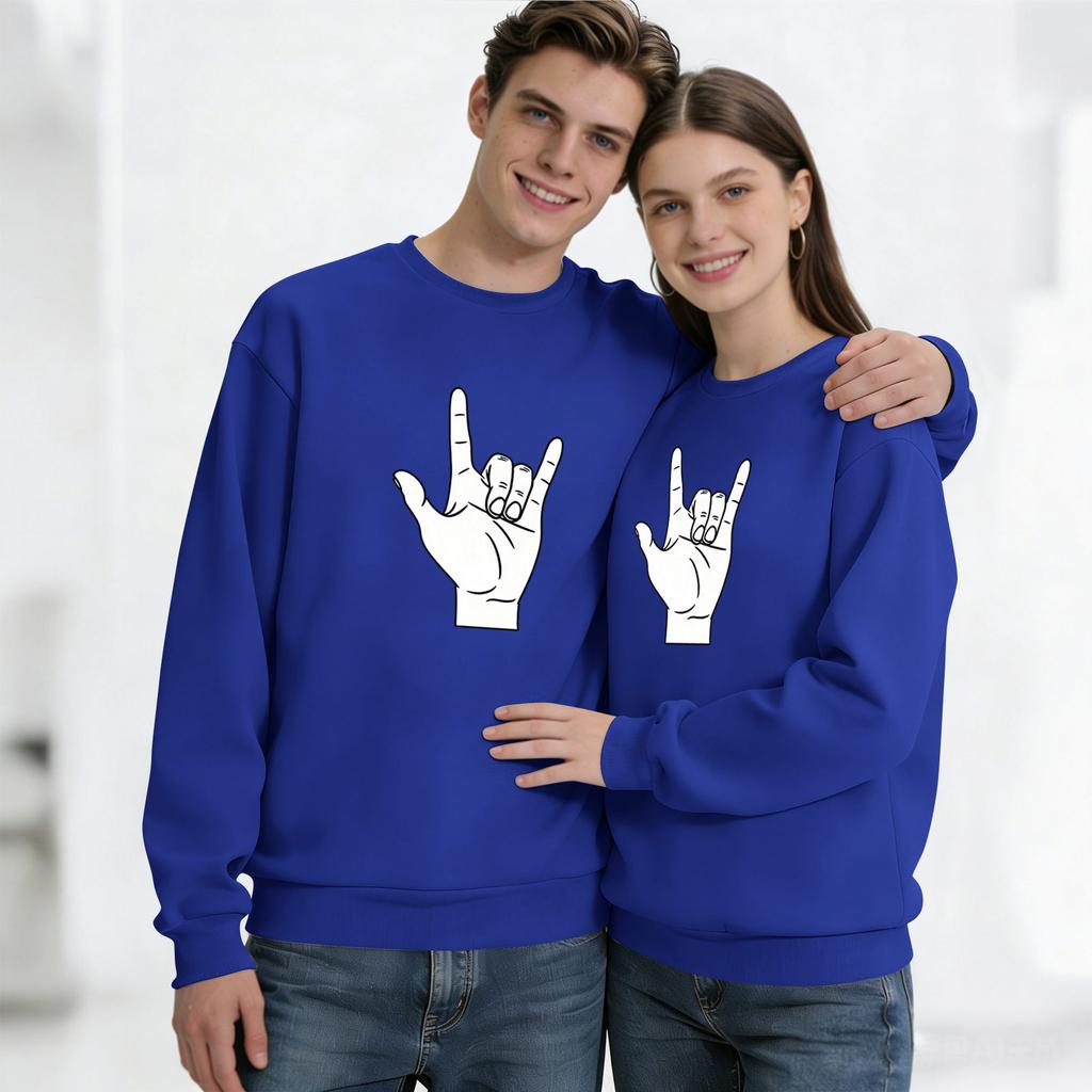Męska bluzka z długim rękawem z okrągłym dekoltem, unisex, para, casualowa bluzka sportowa