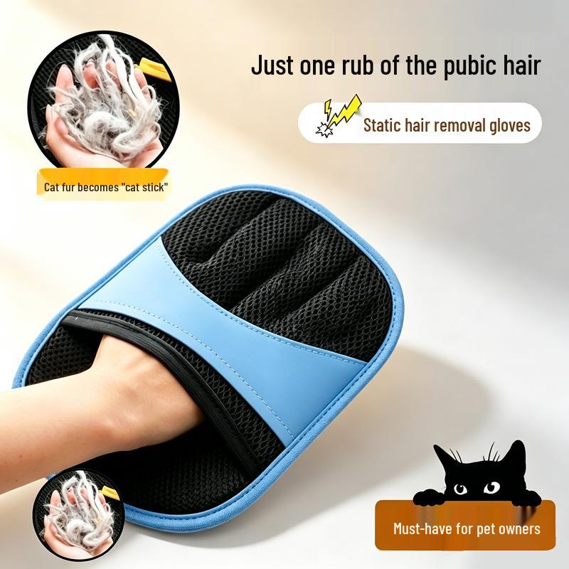 Anti-Static Pet Hair Removal Gloves for Cats and Dogs
