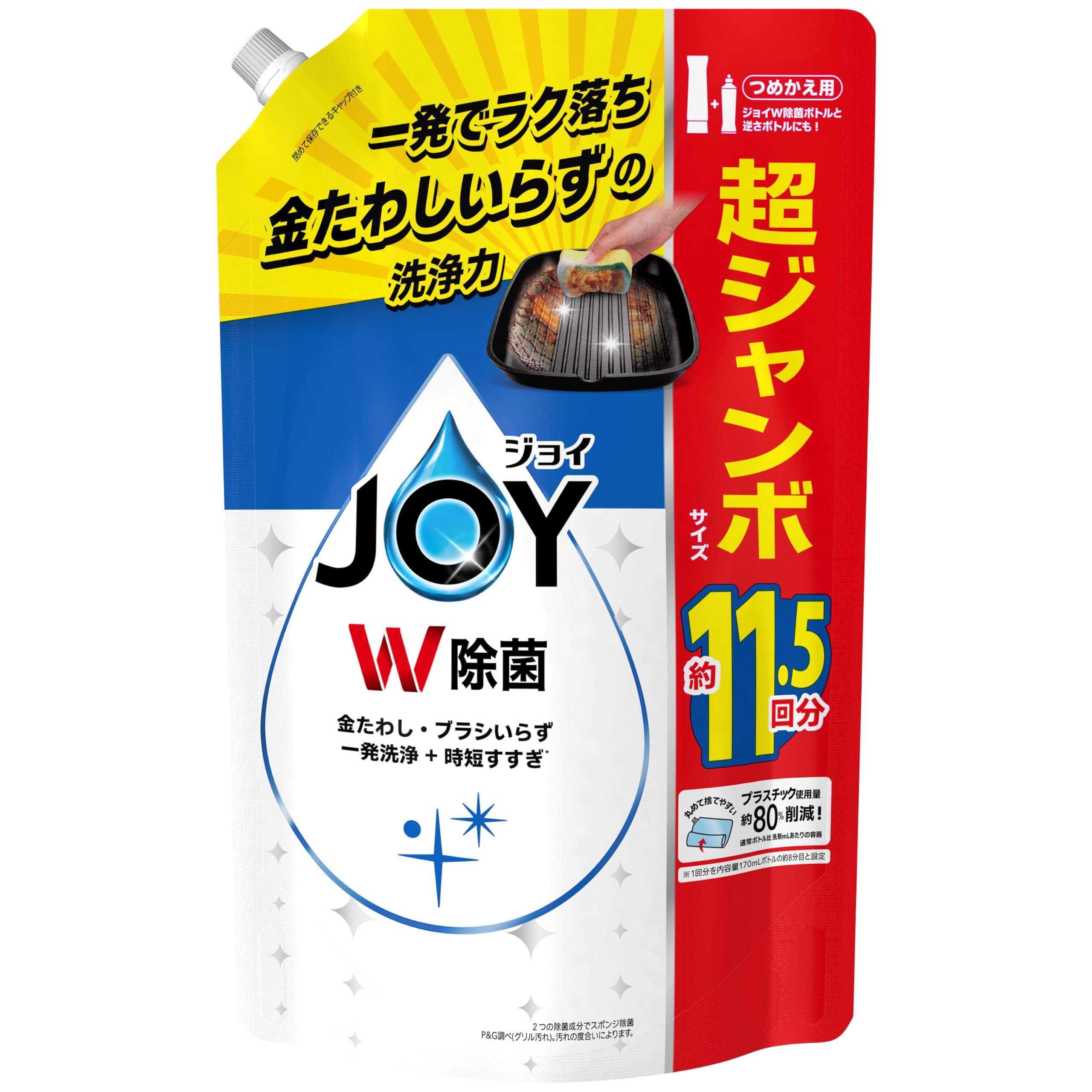 

Сменный блок дезинфицирующего моющего средства для посуды Joy W с освежающим ароматом [большая емкость] 1490 мл