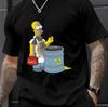 Zomer Mannen Casual Patroon Korte Mouwen T-shirt Simpson Homer Barbecue Emmer Bedrukt Patroon Tekst Katoenen Korte Mouwen Top