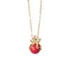 Trendy Octopus Red Bead Choker, Golden Tone Adjustable Chain, Fashion Cute Animal Pendant Necklace for Daily Wear