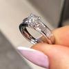Huitan Classic AA Cubic Zirconia Women Rings Luxury  Color Engagement Wedding Accessories Eternity Female Jewelry Bulk