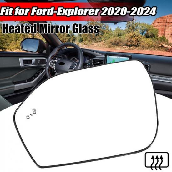 Mirror Glass Driver Left Side Heated w/Blind Spot For 2020-2024 Ford Explorer LH