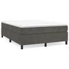 3144682 vidaXL Lit à sommier tapissier et matelas Gris foncé 140x200cm Velours