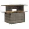 Garden Table Gray 100x55x73 cm Poly Rattan and Acacia Wood