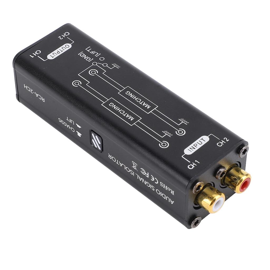 Noise Filter Aluminium Alloy Plug and Play Ground Loop Noise Isolator for Conference Studio Home
