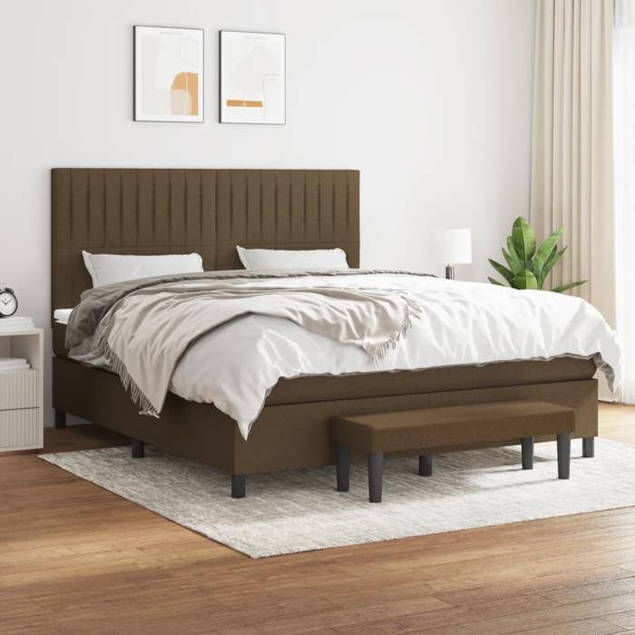 Maison Exclusive - Sommier à lattes de lit avec matelas Marron foncé 180x200 cm