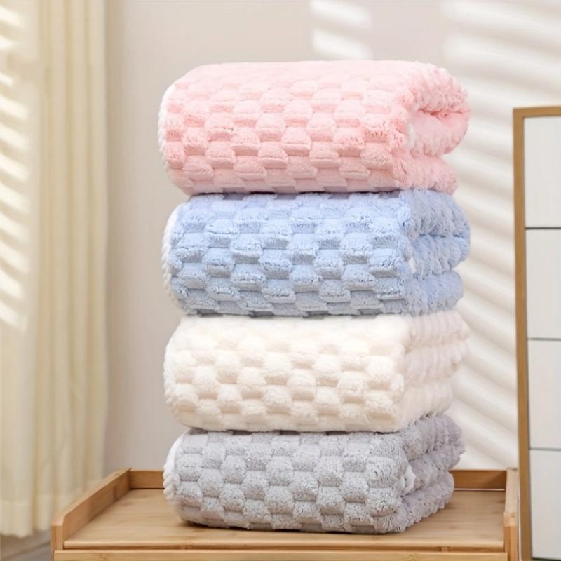 70x140cm Bath Towels Coral Fleece Ultra Absorbent Waffle Weave Soft Absorption Quick Dry Polyester Spa Gym Towels Unscented