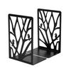 2Pcs Hollow Tree Pattern Metal Bookends T-Shape Book Stopper Desktop Bookshelf Organizer  Gift