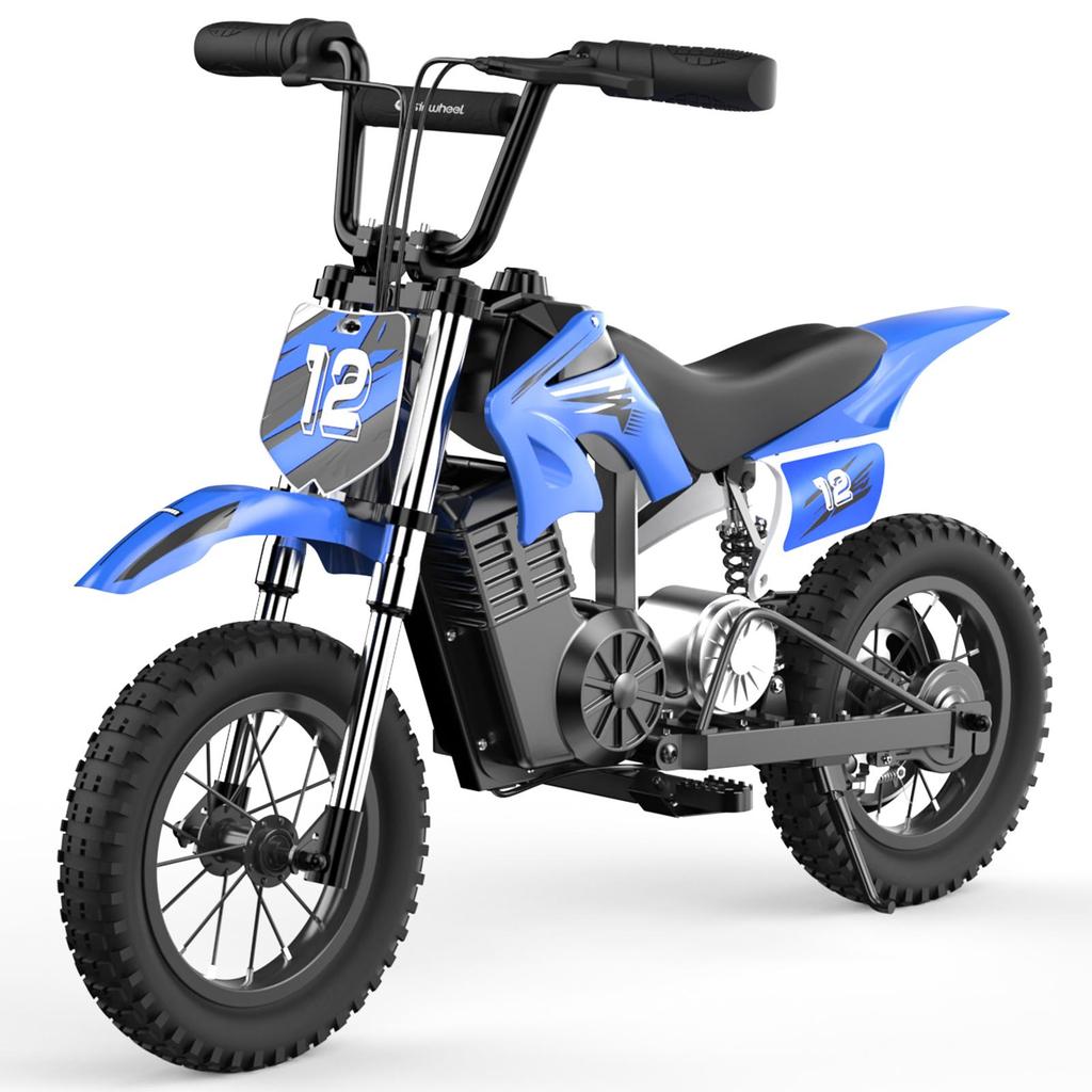 ISINWHEEL A12 Kids Electric Dirt Bike - 350W Motor 36V5.2Ah Battery Large 12-Inch Wheel 14 Mile Max Range for Fun Rides