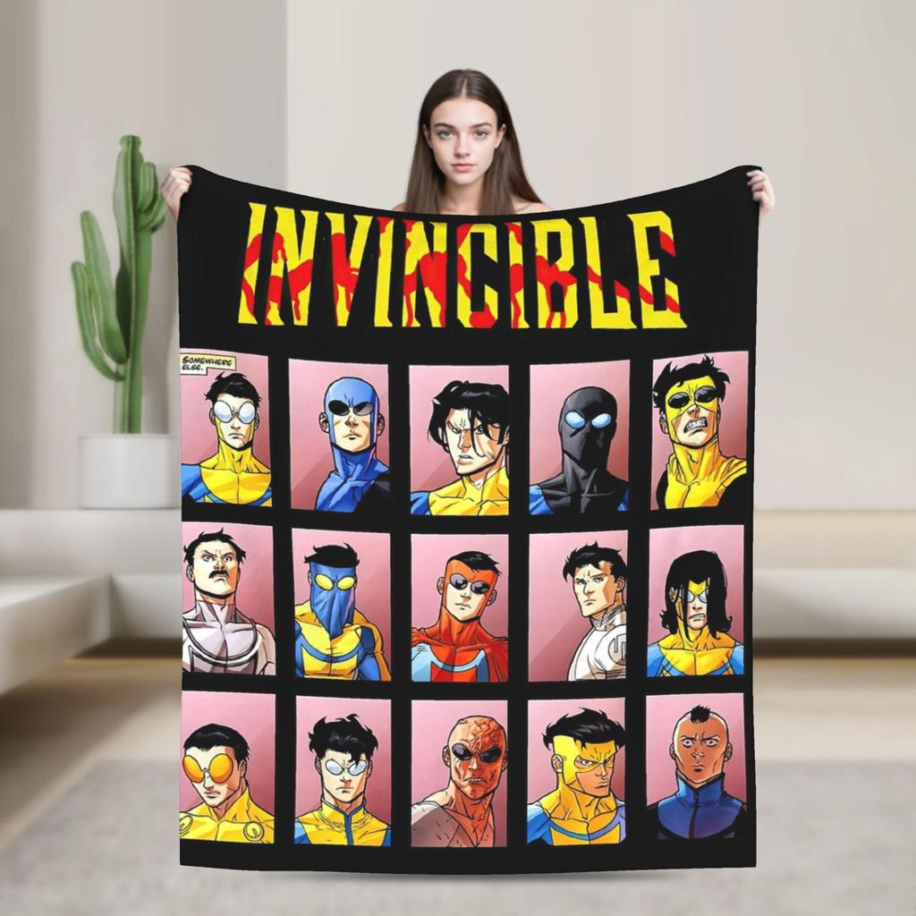 Invincible Flannel Blanket Hero Man Awesome Throw Blankets for Home 200x150cm Quilt