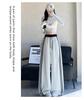 Retro Women's Color Block Patchwork Sweatpants - Loose Wide-Leg Style for Spring & Autumn in Southeast Asia