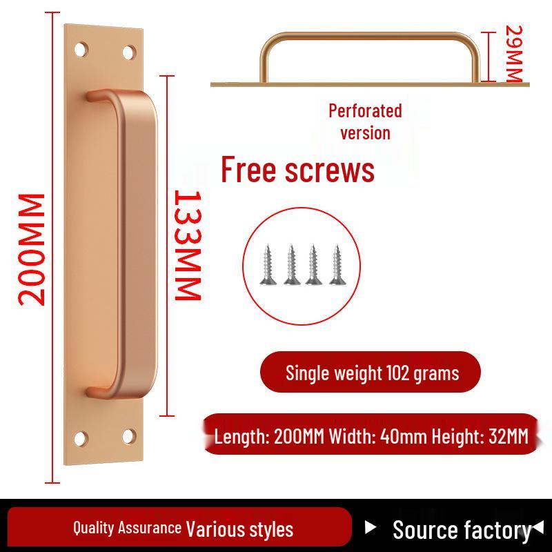 Aluminiumlegering Deurklink zonder Boren voor Glazen, Stalen, Kunststof Balkon-, Schuif- en Kastdeuren