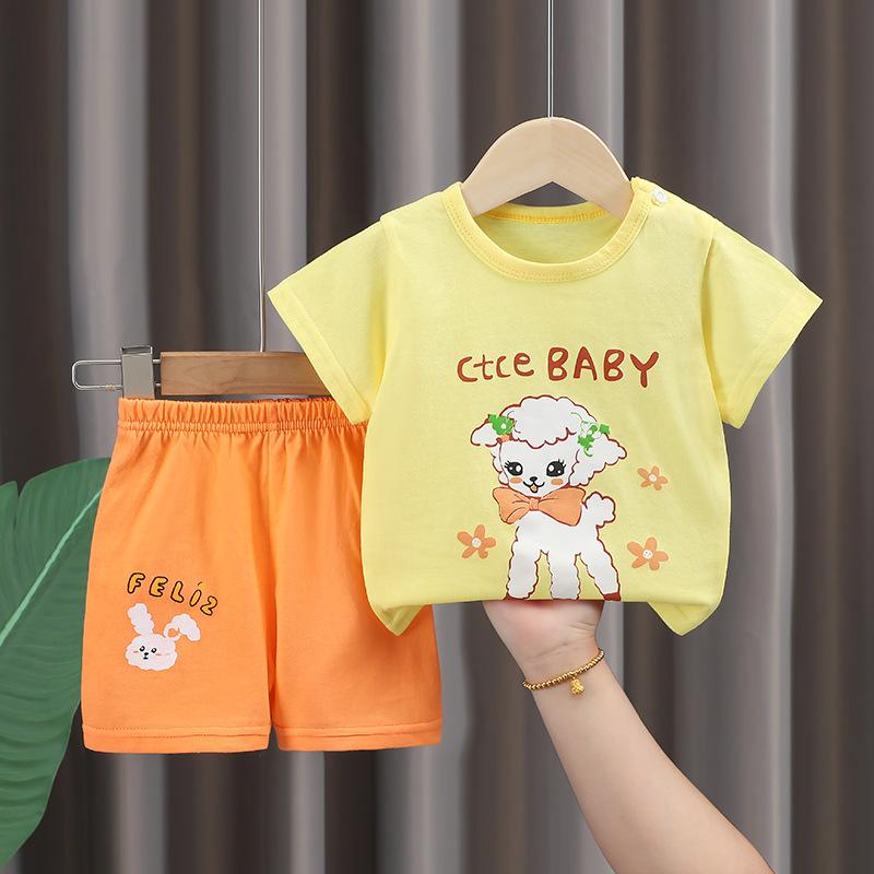 2026 Summer Children's Short Sleeve Set Pure Cotton Thin T-shirt Children's Clothing