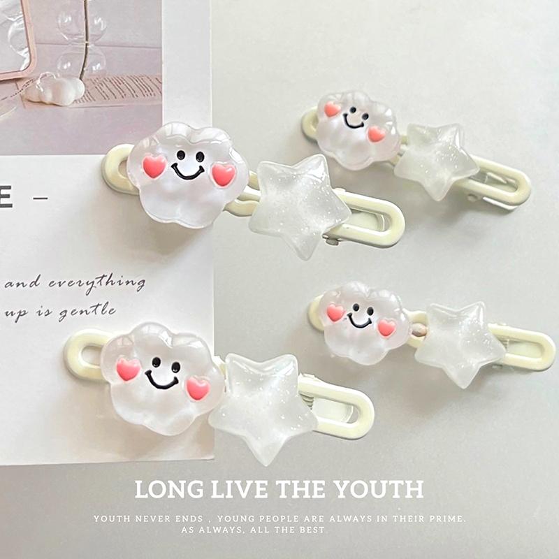 1Pc Cute Cloud Hair Clip Star Duckbill Clip Sweet Girl Hair Pin Bangs Side Clip Woman Headwear Hair Accessories