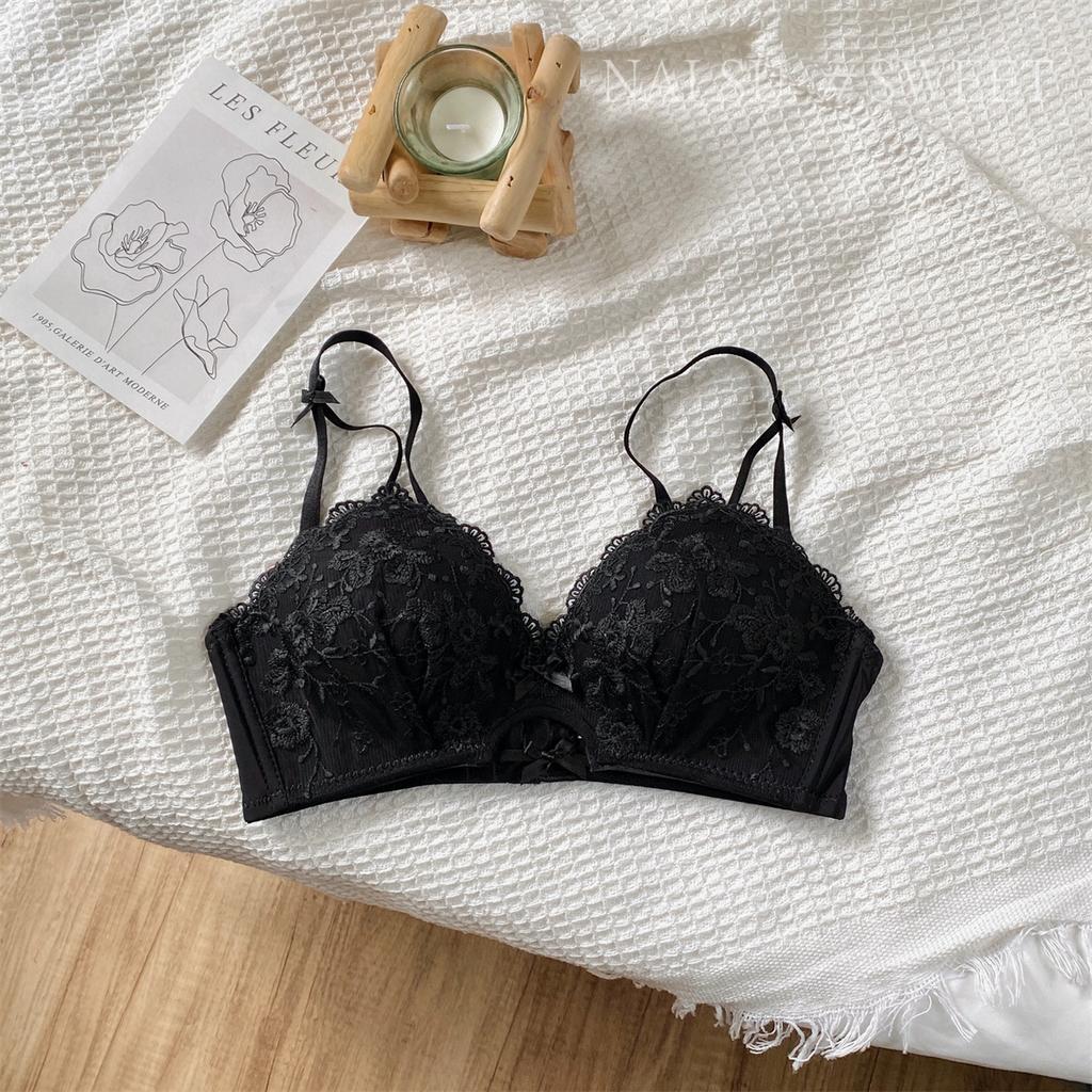 Female Spring and Summer Sexy Lace Small Chest Gathers No Underwire Flat Chest Special Underwear
