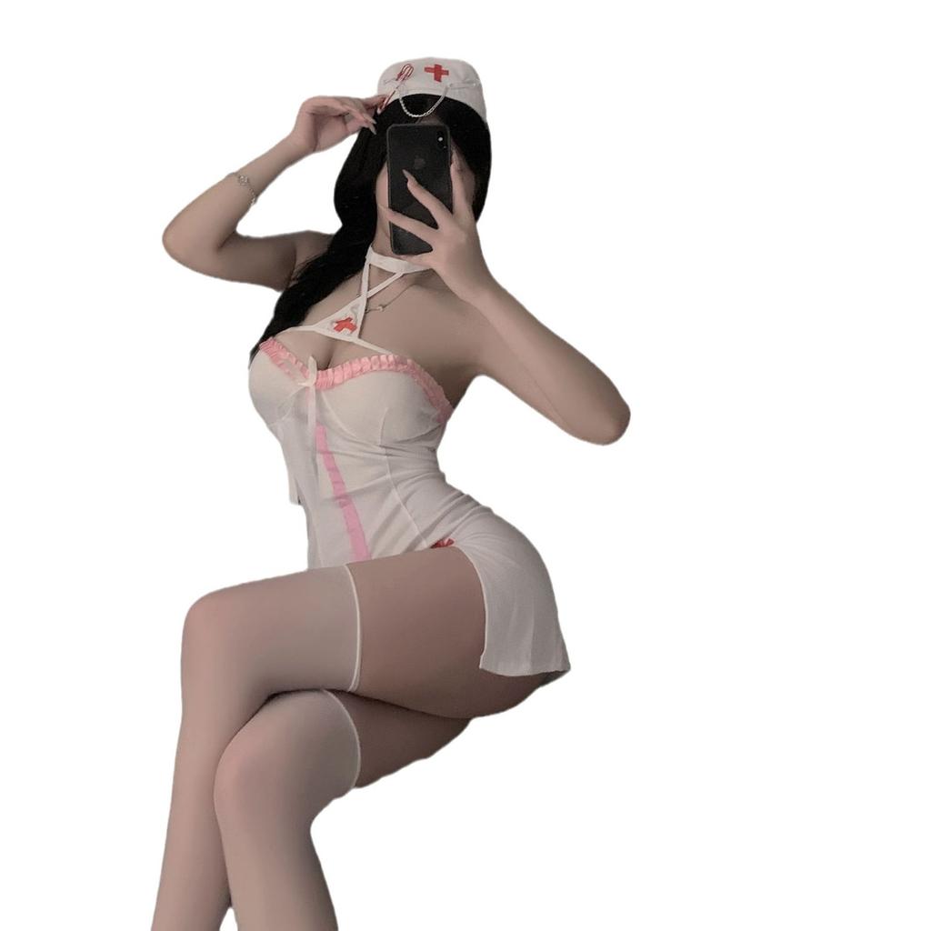 Sex underwear sexy nurse uniform pure desire free neck suit small chest temptation pajamas qqny
