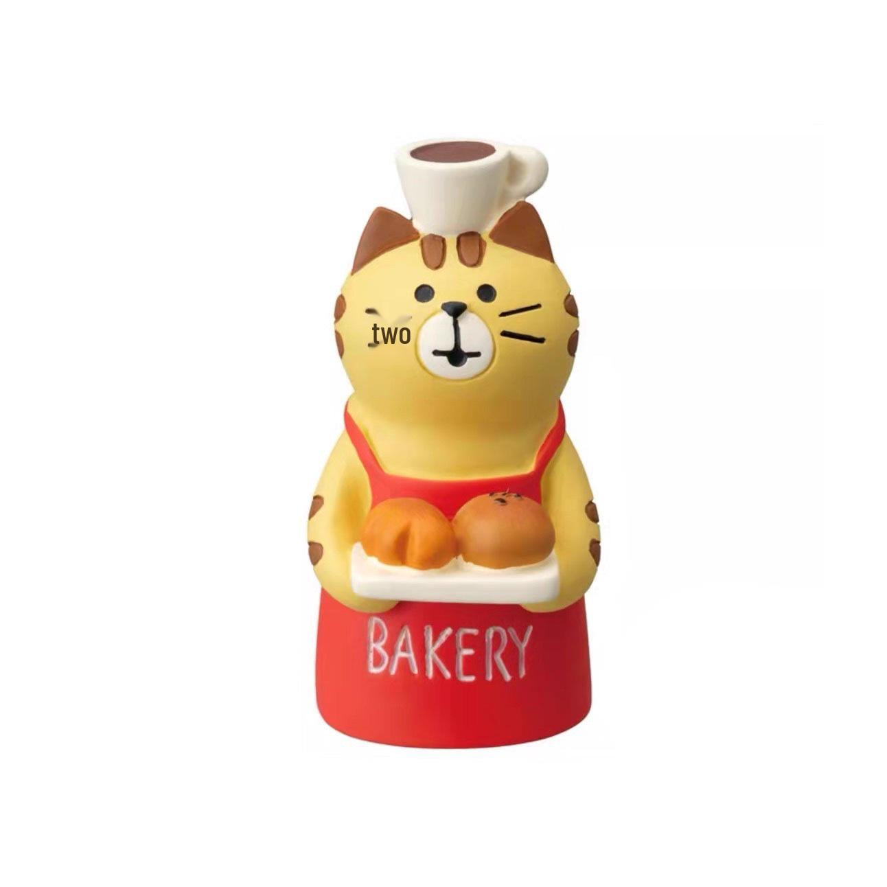 

Miniature Resin Cat Ornaments: Japanese Zakka Food, Bread, and Coffee Shop Decor