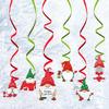 6Pieces/1Set Christmas Hanging Swirl Decoration Kit Holiday Party Decor Supply