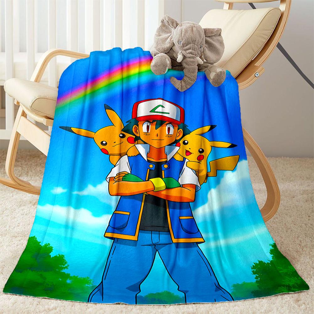 Pikachu Trainer Celebration Blanket Soft & Cozy Perfect for Office Bedding Livingroom for All Seasons Modern Unique Gift for Family and Friends Campin