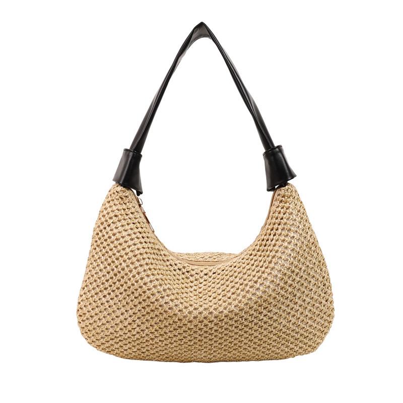 Hand-woven Bag for Women's New Trendy and Fashionable Retro Tote Bag Versatile Large Capacity Shoulder Bag Straw Woven Bag