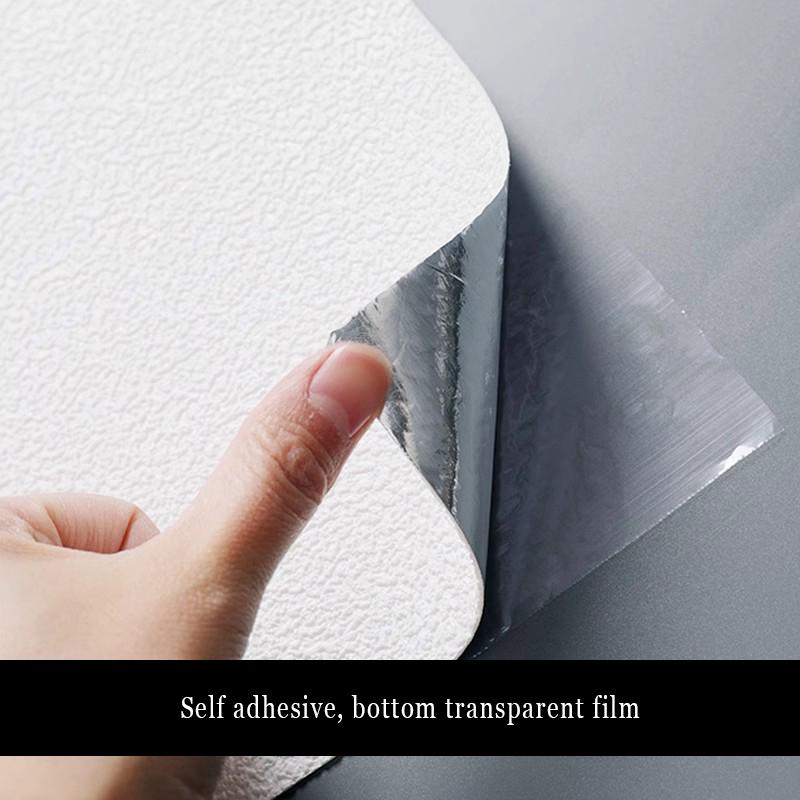 Self-Adhesive Waterproof Moisture-Proof Wall Decoration White 3d Wallpaper Bedroom Living Room TV Background Renovation Sticker