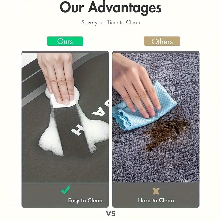 1 pièce Tapis de sol en forme de U facile pour salle de bain, Tapis de porte sanitaire absorbant, Tapis antidérapant à séchage rapide, Paillasson, Toilettes, Décoration de salle de bain pour la maison