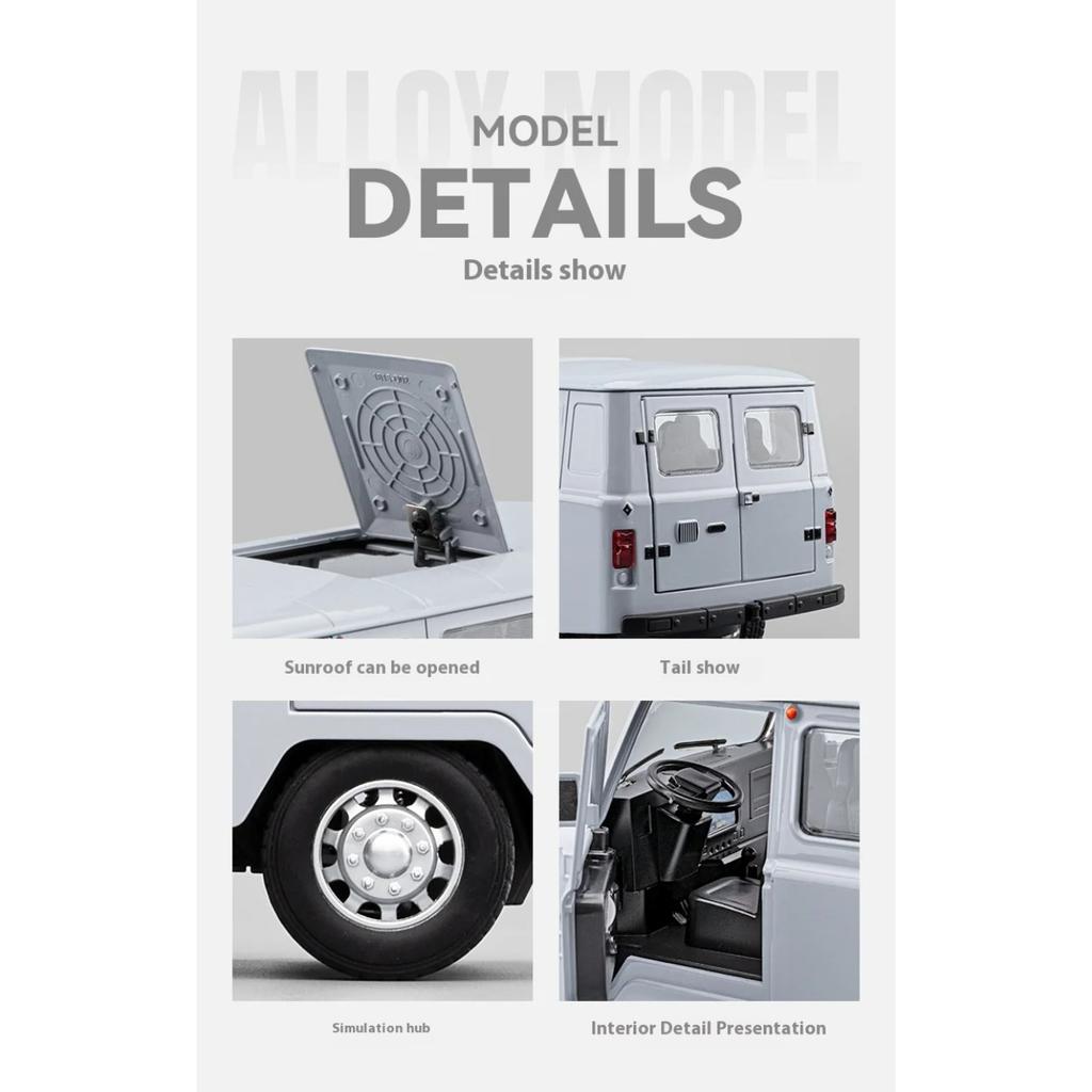 1/18 UAZ 452A Large Alloy Die-cast Car Model, Front Wheel Steering, Children's Toy Car With Light, Adult Collection of Ornaments Gift