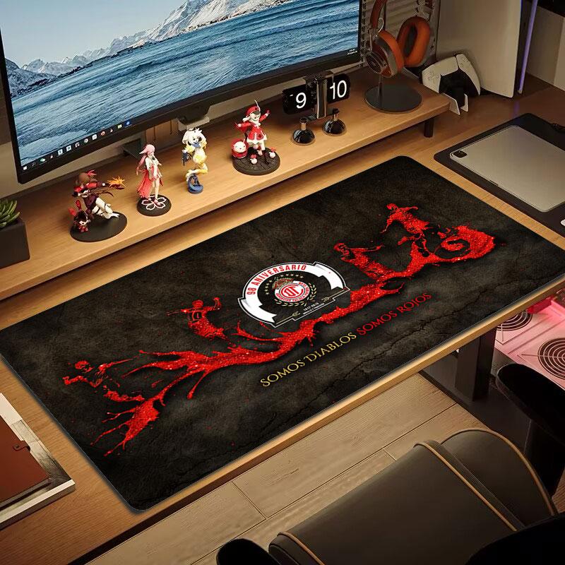 Toluca FC Mouse Pad, Large Gaming Desk Mat, Non-slip XXL Mousepad for Laptop & Tablet, Mini PC Playmat with Stitched Edges
