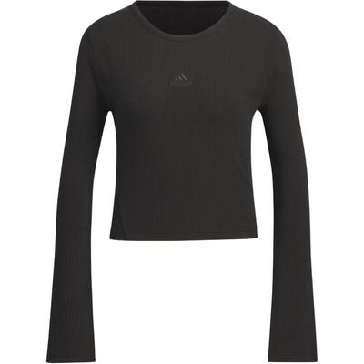 Logo Solid Color Pullover Round Neck Long Sleeve T-Shirt SS24 Women Tops Black JJ3597