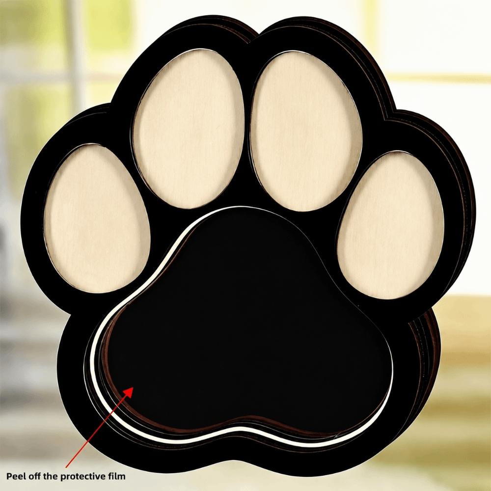 Wooden Pet Fur Keepsake Box Removable Back Cover With Picture Frame Pet Memorial Box Photo Display Paw Shaped