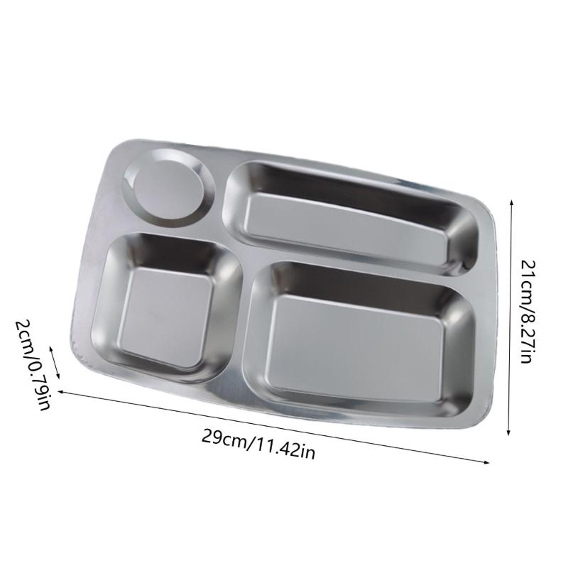 Rectangular Divided Plate Dinner Tray Dinner Plate Suitable for Meal and Snacks