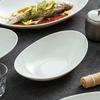 Japanese Style Oval Deep Ceramic Fish Plate