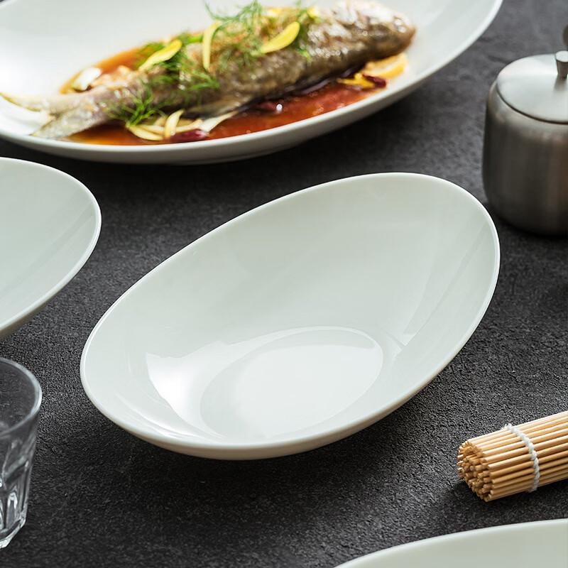 Japanese Style Oval Deep Ceramic Fish Plate