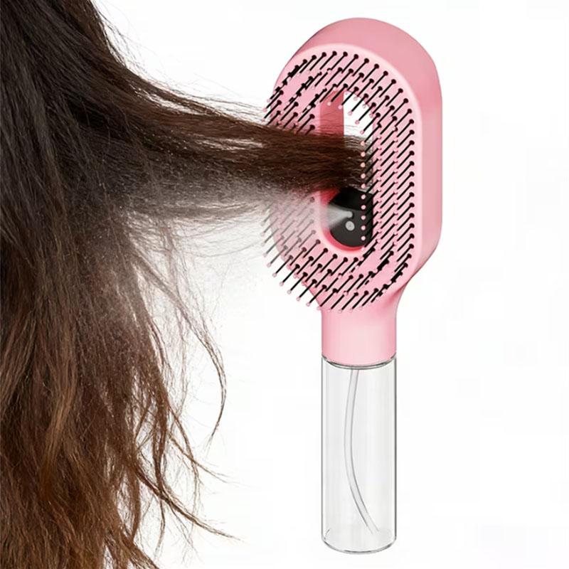 BEPAN Peigne Spray Coiffant 2 en 1 Brosse à Cheveux Portable avec Vaporisateur d'Eau Brosse Démêlante Antistatique Utilisation Double Humide et Sec Outil de Coiffage