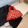 Cotton Thread Purse Handbag Fashion Knitting Mini Top-Handle Bag Personality Boho Tote Bag Woven for Women Girls Casual Summer