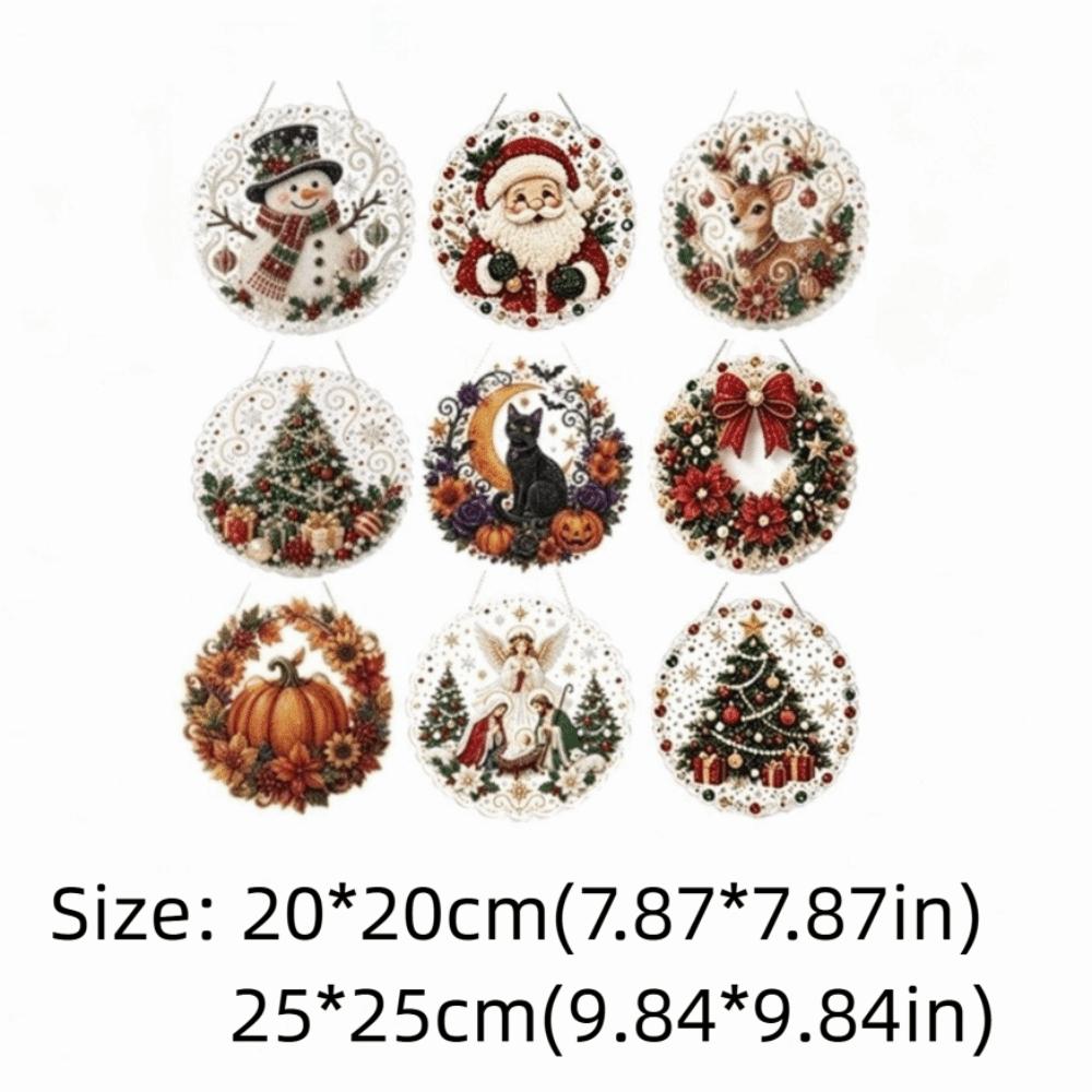Round Acrylic Christmas  Painting Kit Home Decoration Craft Kit  Home Decor