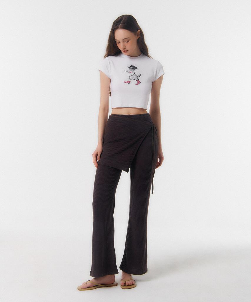 Kkuape King Cat Crop T-Shirt_White