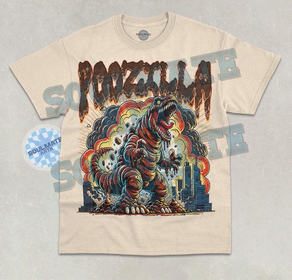Poozilla T- Shirt Funny Meme Joke Toilet Clogger Hilarious Graphic Bootleg  Shirt XL