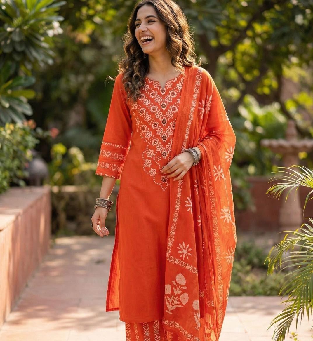 Party Wear Designer Salwar Kameez Indian Women s Ethnic Kurta Pant Dupatta Set M-38 оранжевый