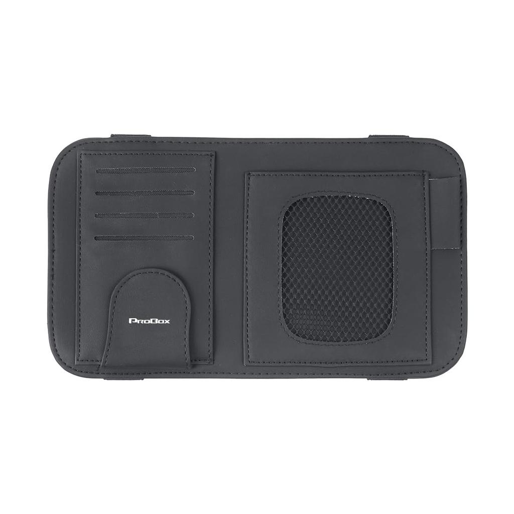 Sonnenblenden-Aufbewahrungstasche für Honda Probox PU-Leder-Sonnenblendentasche mit Netz-Organizer für und Andere Kleine (Serie 160) - Schwarz. Münzen, Quittungen,