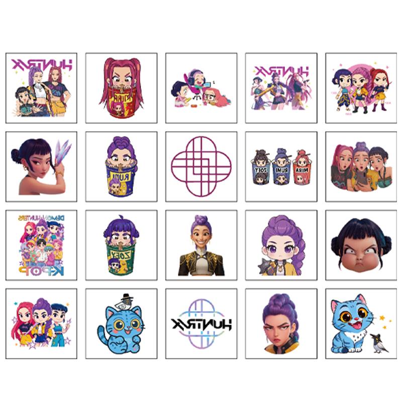 New 20pcs/set Cartoon K pop Demon Hunters Rumi Kang Temporary Tattoo Sticker Rumi Tattoo Sticker Demonizing For Party Gifts
