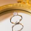 Exquisite super flash zircon ring for girls, light luxury, high-end sense opening adjustable ring, simple real gold electroplating