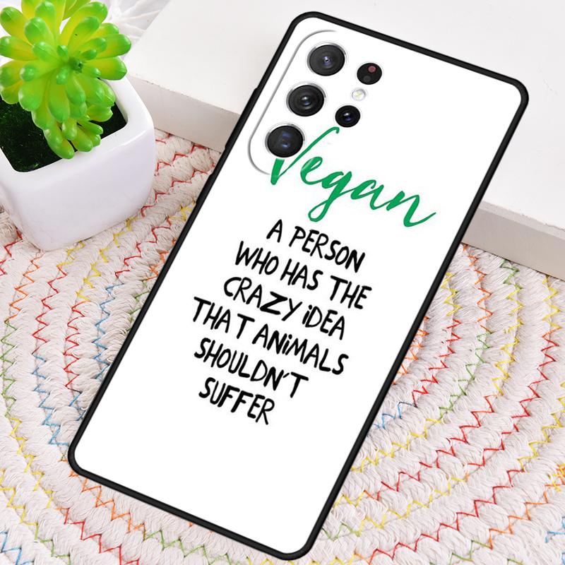 Vegan Quote Phrase Veganism TPU Phone Case For Samsung Galaxy note 10 pro S26 S25 S24 S23 S22 Ultra Plus S21 FE S20 Cover
